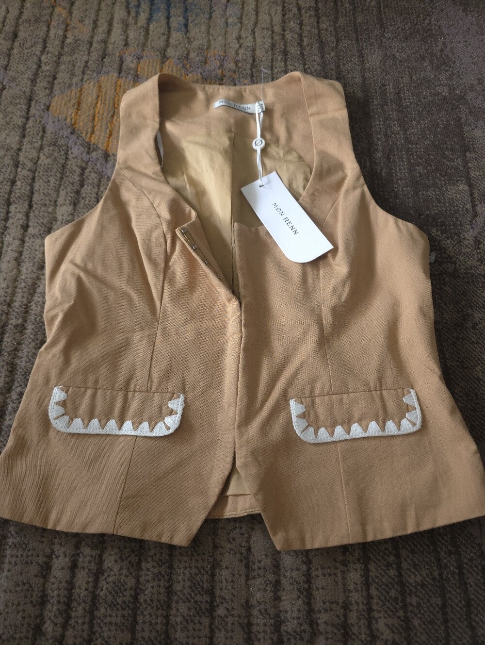 Two Piece Mon Renn Lisle Pant Set In Biscuit - Picture 5 of 15
